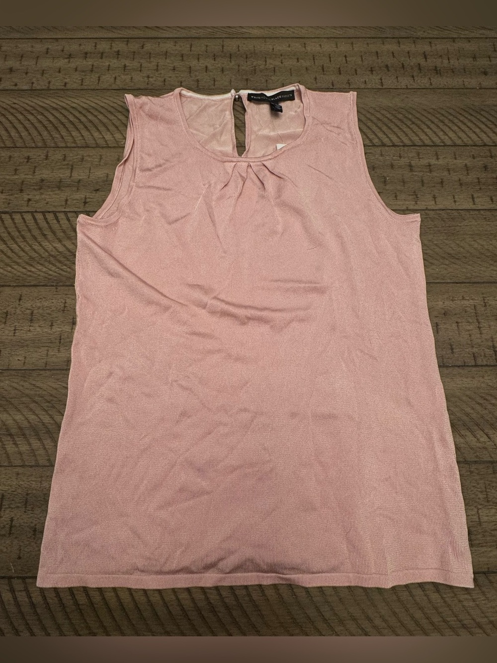 White House Black Market Dusty Pink Sleeveless Pleated Neck Camisole